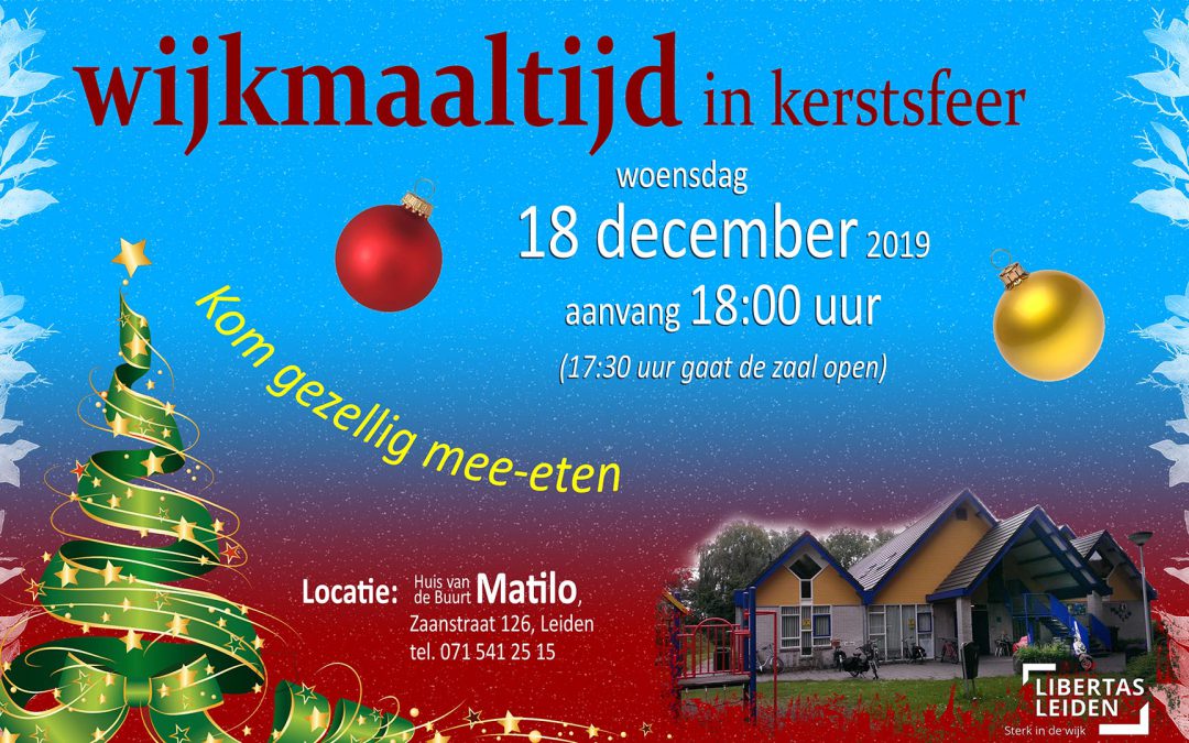 Wijkmaaltijd in Kerstsfeer