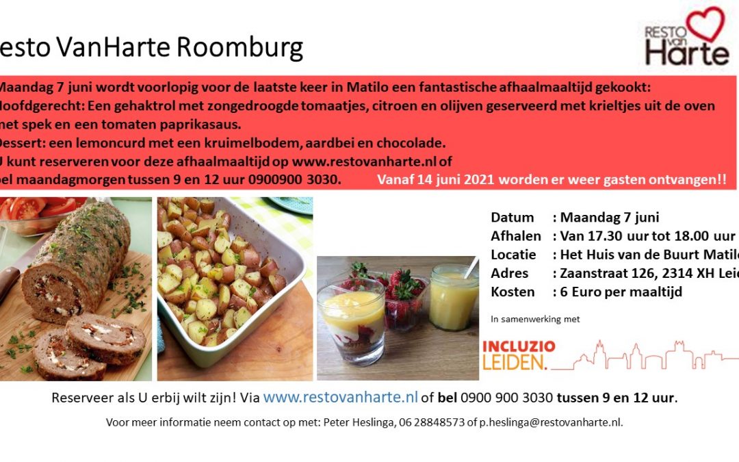 Menu 7 juni 2021 Resto Van Harte