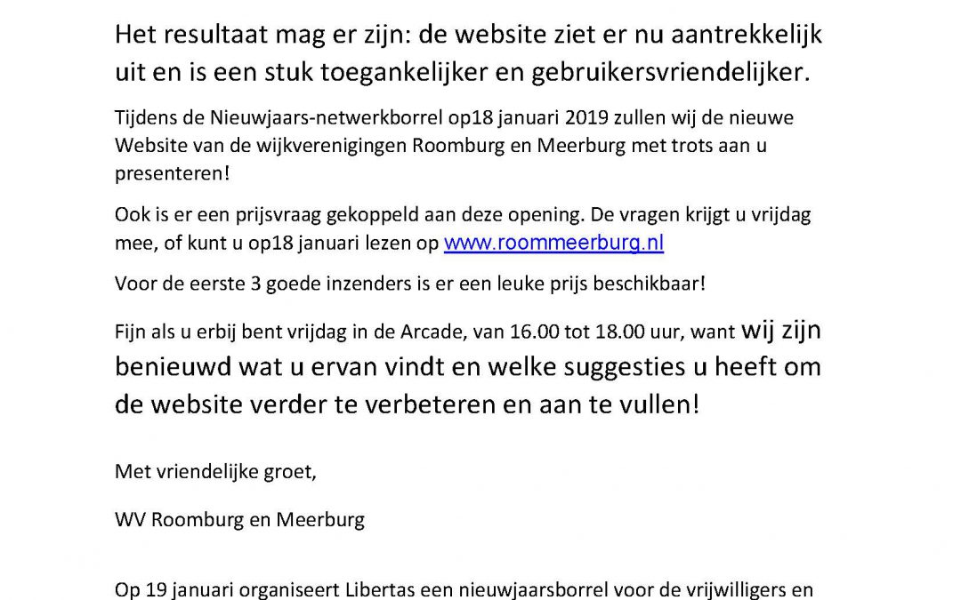 Nieuwsbrief Roomburg 2019 01 16