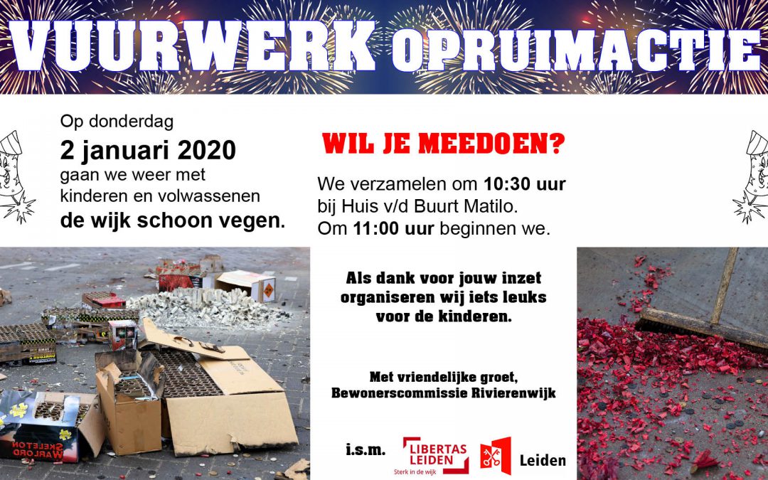 Samen vuurwerk in de wijk opruimen