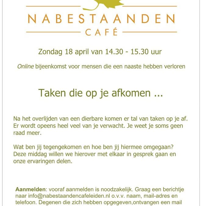 Nabestaanden café april 2021